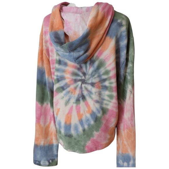 Raquel Allegra Tie Dye Crop Hoodie in Pastel Size 2/M - Picture 10 of 12